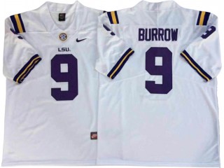 LSU Tigers #9  White Football Jersey - Joe Burrow 