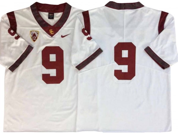 USC Trojans #9 White College Football Jersey