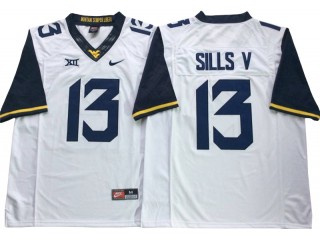 West Virginia Mountaineers #13 David Sills V White Football Jersey