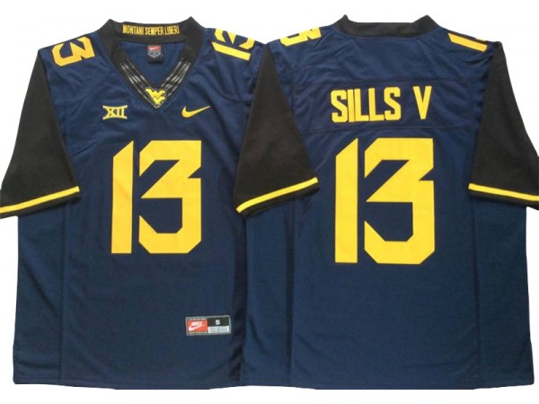 West Virginia Mountaineers #13 David Sills V Navy Football Jersey