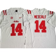 Ole Miss Rebels #14 DK Metcalf White Football Jersey