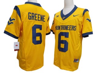 West Virginia Mountaineers #6 Garrett Greene Yellow Vapor F.U.S.E. Limited Jersey