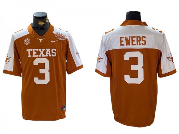 Texas Longhorns #3 Quinn Ewers Orange Thanksgiving Vapor F.U.S.E Limited Jersey