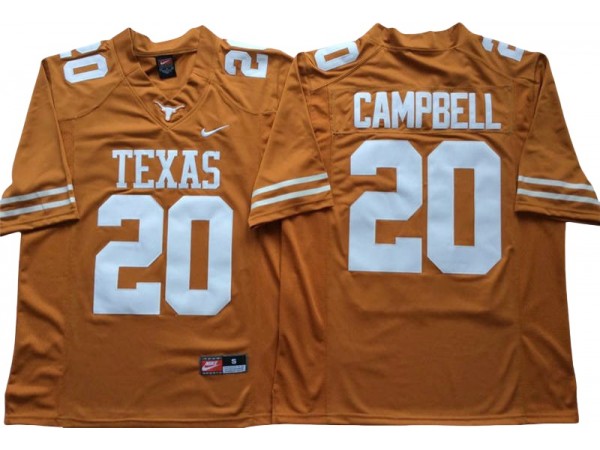 Texas Longhorns #20 Earl Campbell Orange Football Jersey