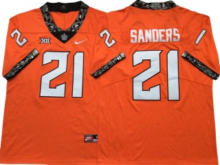 Oklahoma State Cowboys #21 Barry Sanders Orange Football Jersey