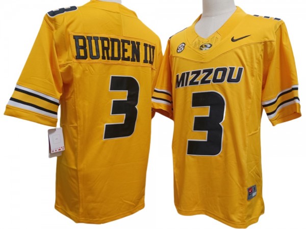 Missouri Tigers #3 Luther Burden III Gold Vapor F.U.S.E. Limited Jersey