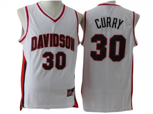 Davidson Wildcats #30 Stephen Curry White Basketball Jersey