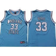 Indiana State Sycamores #33 Larry Bird Light Blue Basketball Jersey