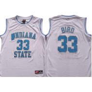 Indiana State Sycamores #33 Larry Bird White Basketball Jersey