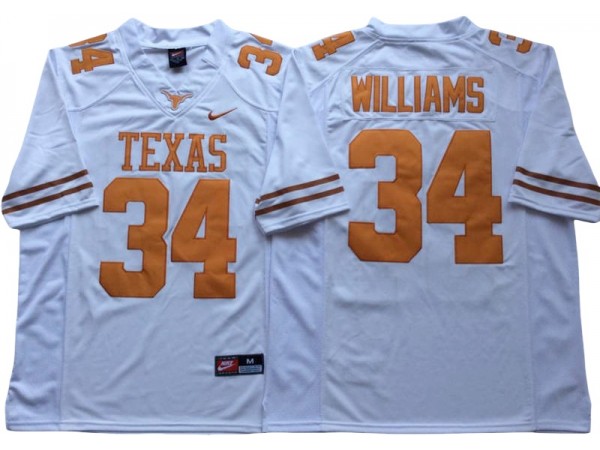 Texas Longhorns #34 Ricky Williams White Football Jersey