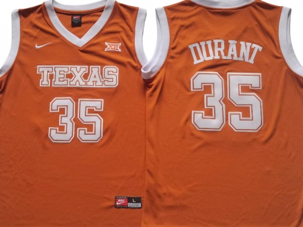 Texas Longhorns #35 Kevin Durant Orange Basketball Jersey