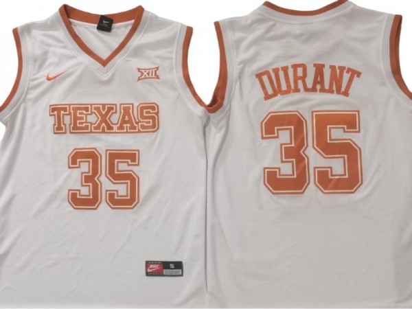 Texas Longhorns #35 Kevin Durant White Basketball Jersey