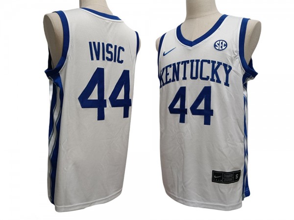 Kentucky Wildcats #44 Zvonimir Ivisic White Basketball Jersey