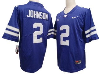 Kansas State Wildcats #2 Avery Johnson Purple Football Jersey