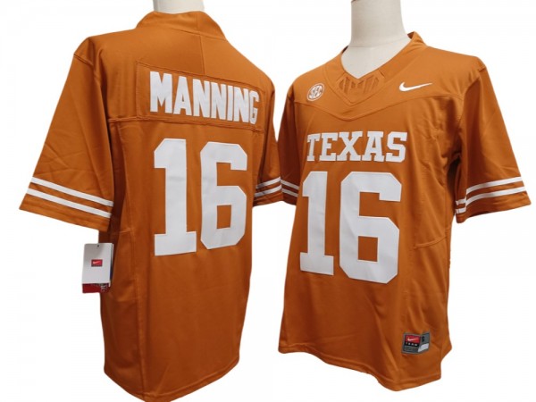 Texas Longhorns #16 Arch Manning Orange Vapor F.U.S.E. Limited Jersey