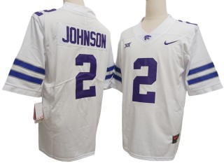 Kansas State Wildcats #2 Avery Johnson White Football Jersey