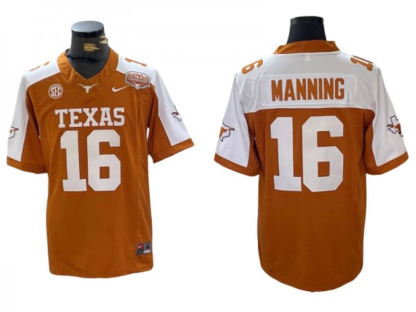 Texas Longhorns #16 Arch Manning Orange Thanksgiving Vapor F.U.S.E Limited Jersey