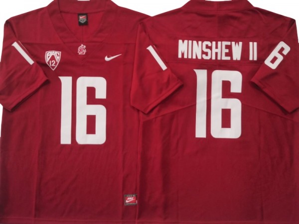 Washington State Cougars #16 Gardner Minshew II Red Football Jersey