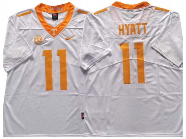 Tennessee Volunteers #11 Jalin Hyatt White Football Jersey