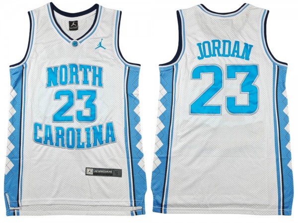 North Carolina #23 Michael Jordan White College Jersey