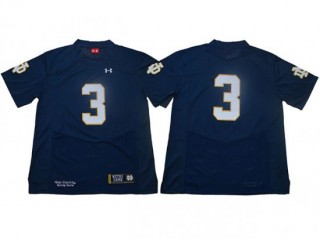 Notre Dame Fighting Irish #3 Navy College Football Jersey