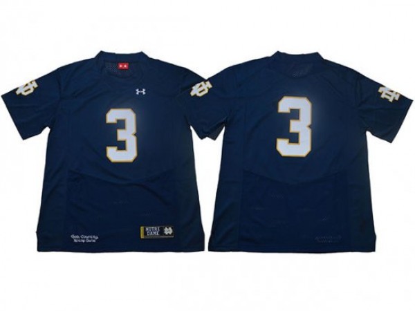 Notre Dame Fighting Irish #3 Navy College Football Jersey