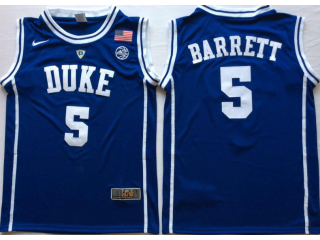 Duke Blue Devil #5 RJ Barrett Blue Basketball Jersey - Custom