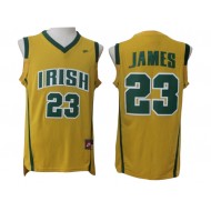 Irish High School #23 LeBron James Yellow Basketball Jersey - Custom