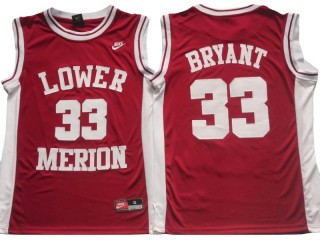 Lower Merion High School #33 Kobe Bryant Red Basketball Jersey