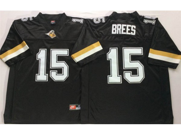 Purdue Boilermakers #15 Drew Brees Black Football Jersey