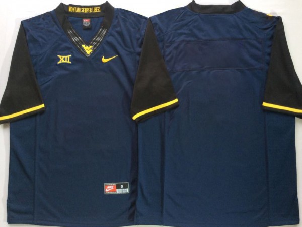 Custom West Virginia Mountaineers Jersey - Navy/White/Gold