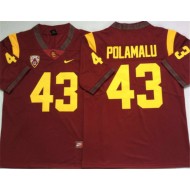 USC Trojans #43 Troy Polamalu Red Football Jersey