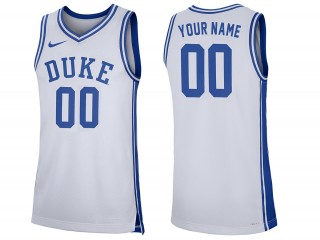 Custom Duke Blue Devils White College Basketball Jersey