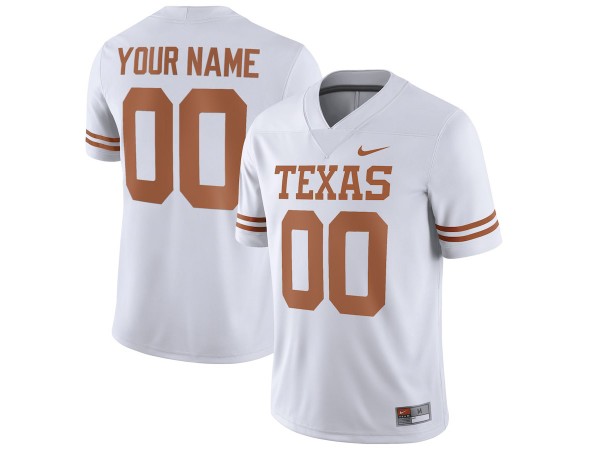 Custom Texas Longhorns White Football Jersey