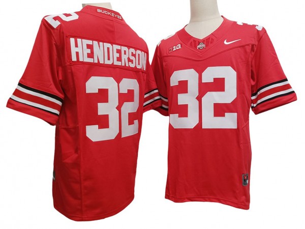 Ohio State Buckeyes #32 TreVeyon Henderson Red Vapor F.U.S.E. Limited Jersey