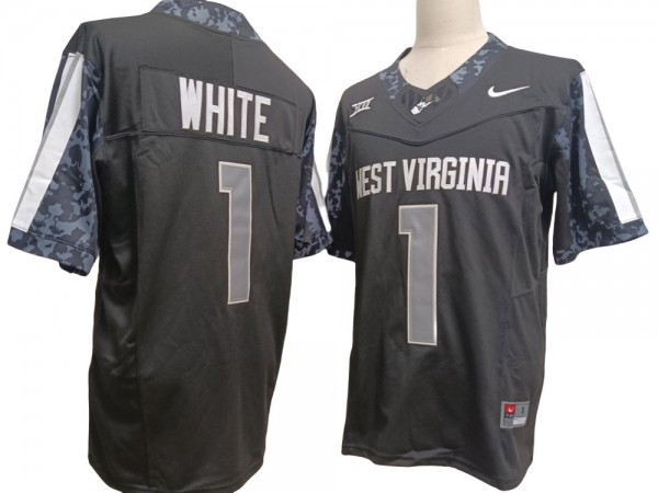 West Virginia Mountaineers #1 Jahiem White Black Vapor F.U.S.E. Limited Jersey