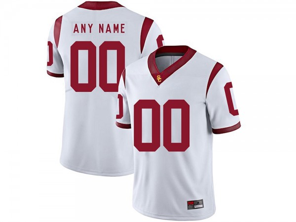 Custom USC Trojans White Football Jersey