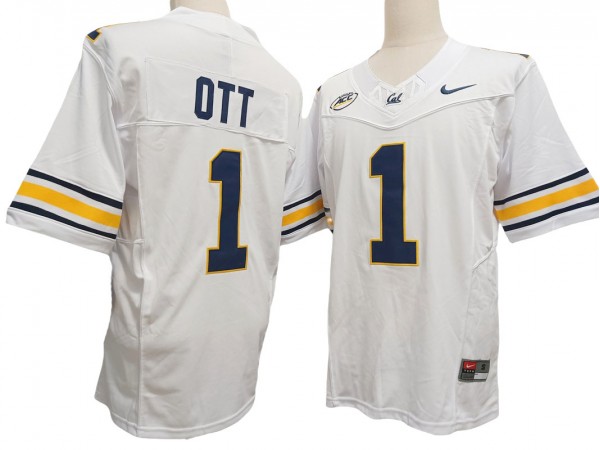 California Golden Bears #1 Jaydn Ott White Vapor F.U.S.E. Limited Jersey