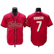 Atlanta Falcons #7 Bijan Robinson Baseball Jersey - Black/Red/White/Navy