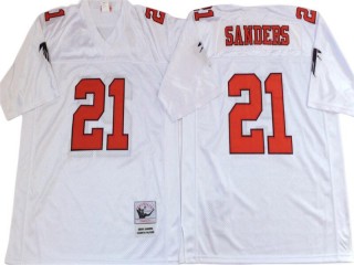 M&N Atlanta Falcons #21 Deion Sanders White 1992 Legacy Jersey