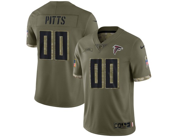 Custom Atlanta Falcons Olive 2022 Salute To Service Limited Jersey