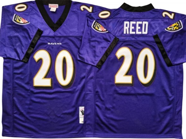 M&N Baltimore Ravens #20 Ed Reed Purple Legacy Jersey