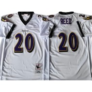 M&N Baltimore Ravens #20 Ed Reed White Legacy Jersey