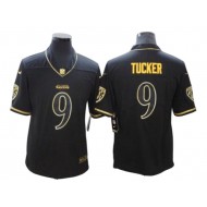 Baltimore Ravens #9 Justin Tucker Black Gold Vapor Limited Jersey