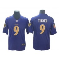 Baltimore Ravens #9 Justin Tucker Purple Vapor Limited Color Rush Jersey