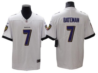 Baltimore Ravens #7 Rashod Bateman White Vapor Limited Jersey