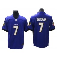 Baltimore Ravens #7 Rashod Bateman Purple Vapor Limited Jersey