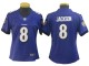 Women Baltimore Ravens #8 Lamar Jackson Vapor Limited Jersey - Purple/White/Black