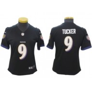 Women Baltimore Ravens #9 Justin Tucker Black Vapor Limited Jersey