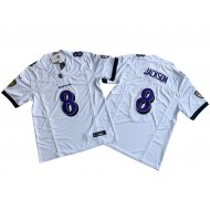 Baltimore Ravens #8 Lamar Jackson White Vapor F.U.S.E. Limited Jersey